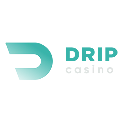 Drip Casino logo featuring a stylized drip design in blue and white, symbolizing its crypto-friendly online casino and sportsbook platform