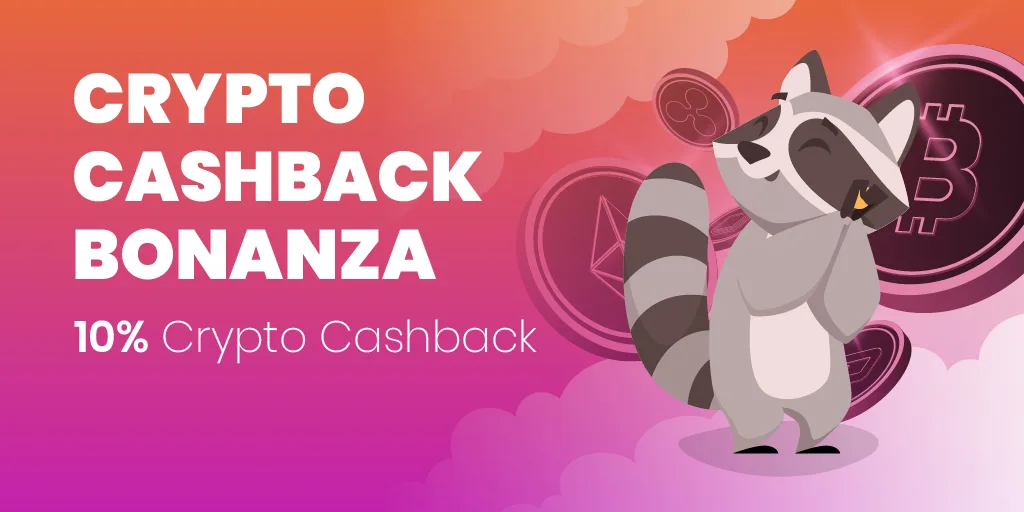 Wolfy Casino logo with a blue-black wolf beside a crypto cashback banner for Wolfy Casino Bonuses offering 10% wager-free