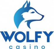 Wolfy Casino logo with a blue-black wolf, tied to Wolfy Casino Crypto and Wolfy Casino Live Games.