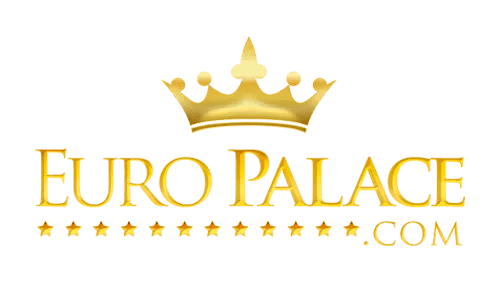 Luxurious gold Euro Palace logo with a crown